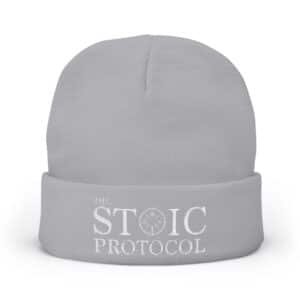 The Stoic Protocol Knit Beanie | Embroidered Cuffed Hat